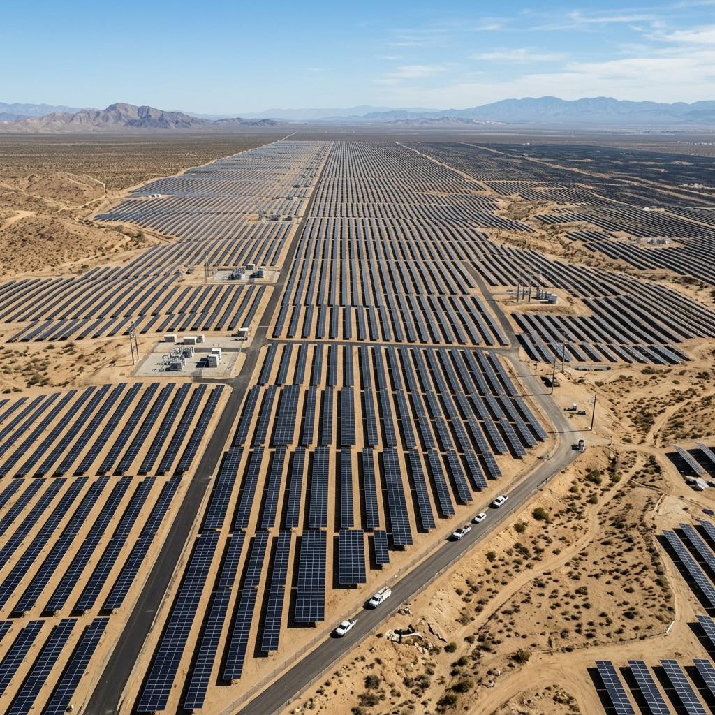 Industrial ground-mounted solar power plant